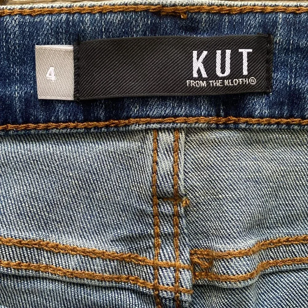 NWT Kut From The Kloth Chloe Boyfriend Shorts Size 4 High Waist Adjustable Hem